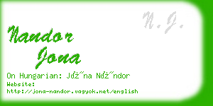 nandor jona business card